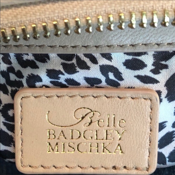Belle Badgley Mischka tan leather crossbody purse - Picture 6 of 9